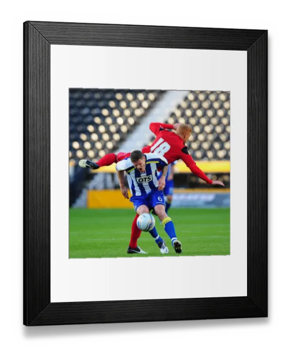 Framed Print : Ryan Taylor Fouls Michael Nelson: Intense Moment from Kilmarnock vs. Bristol City Pre-Season Clash