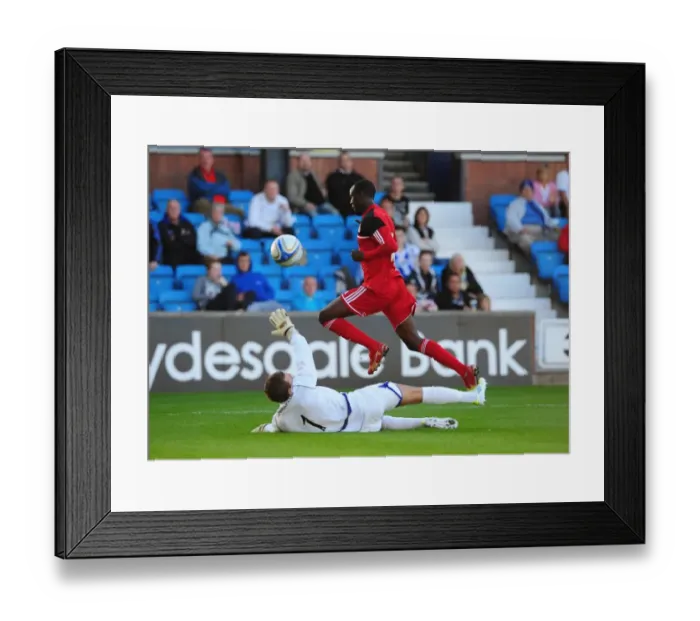Framed Print : Adomah Scores the Opener: Bristol City's Thrilling Kick-Off at Rugby Park, 2012