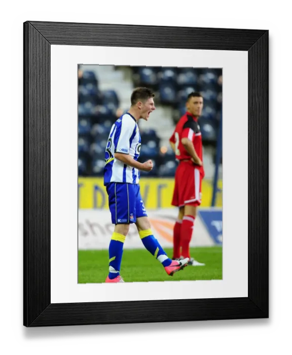 Framed Print : Kilmarnock's Matthew Kennedy Celebrates Goal Against Bristol City, Rugby Park, 2012