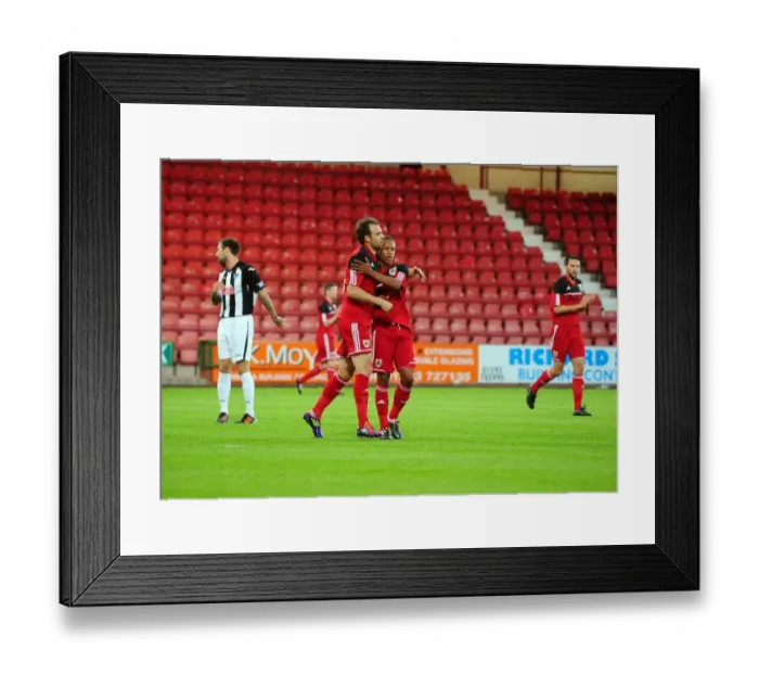 Framed Print : Brett Pitman and Bobby Reid Celebrate Goal for Bristol City against Dunfermline Athletic, August 2012 Framed Print : Brett Pitman and Bobby Reid Celebrate Goal for Bristol City against Dunfermline Athletic, August 2012