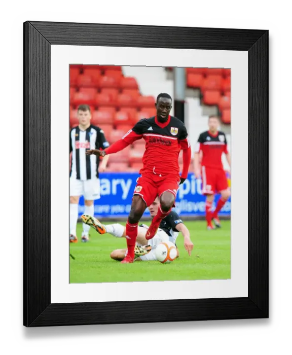 Framed Print : Adomah Scores Second Goal: Bristol City's Pre-Season Victory Over Dunfermline (August 2012) Framed Print : Adomah Scores Second Goal: Bristol City's Pre-Season Victory Over Dunfermline (August 2012)