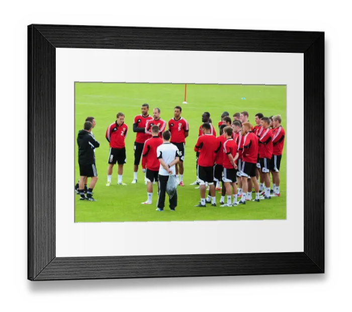 Framed Print : Bristol City Manager Derek McInnes Rallies Team During Pre-Season Training Framed Print : Bristol City Manager Derek McInnes Rallies Team During Pre-Season Training