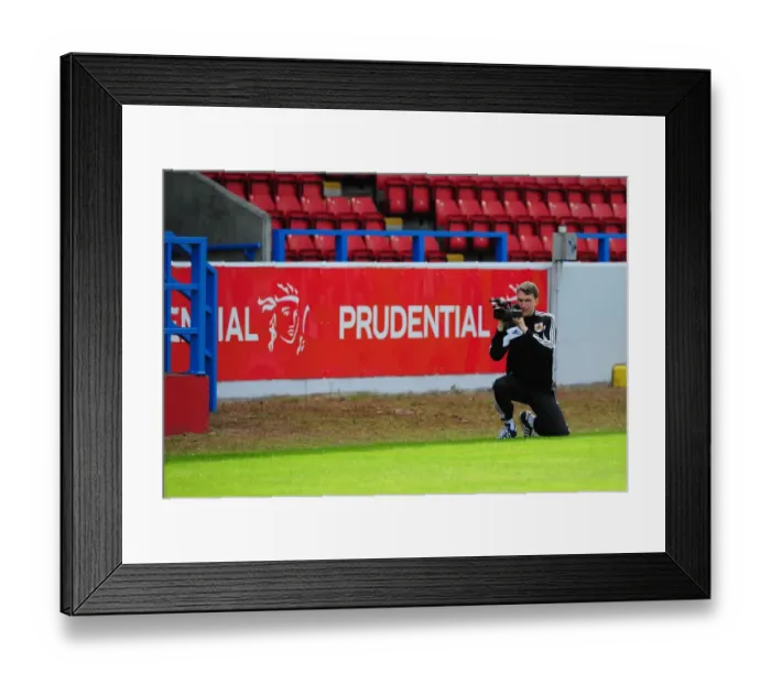 Framed Print : Bristol City Football Club: Stewart Dougall, Prozone Analyst at Work during Pre-Season Training, July 2012 Framed Print : Bristol City Football Club: Stewart Dougall, Prozone Analyst at Work during Pre-Season Training, July 2012