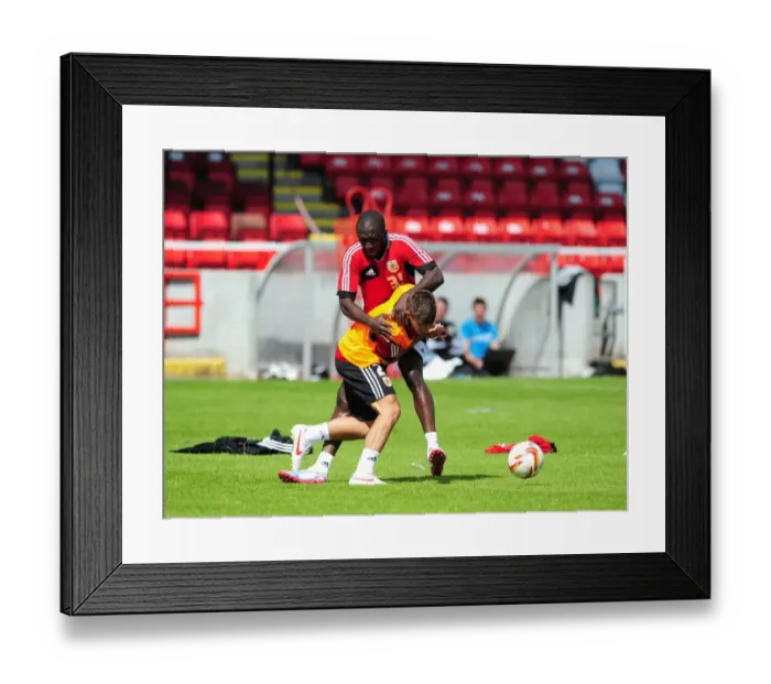 Framed Print : Bristol City Football Club: Edwards vs. Stewart - Intense Training Battle Framed Print : Bristol City Football Club: Edwards vs. Stewart - Intense Training Battle