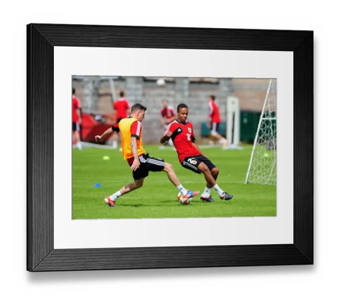 Framed Print : Intense Training Showdown: A Battle for the Ball - Bobby Reid vs. Paul Anderson Framed Print : Intense Training Showdown: A Battle for the Ball - Bobby Reid vs. Paul Anderson