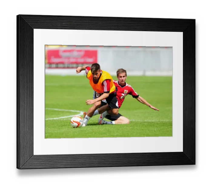 Framed Print : Bristol City Football Club: Edwards vs Bryan - Intense Training Battle Framed Print : Bristol City Football Club: Edwards vs Bryan - Intense Training Battle