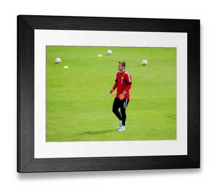 Framed Print : Bristol City FC: Tom Heaton's Focus during Pre-Season Training (July 2012)