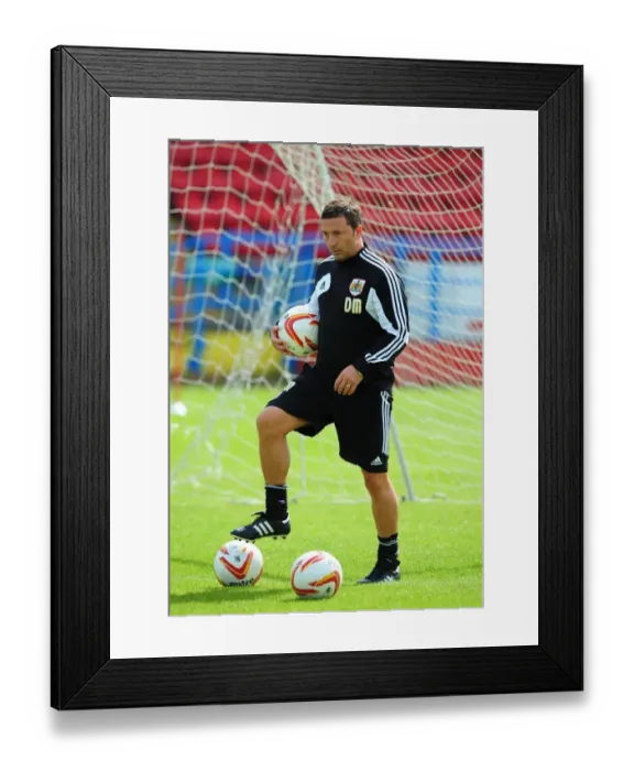 Framed Print : Derek McInnes Leading Bristol City Football Club Training Session during Scotland Tour, July 2012