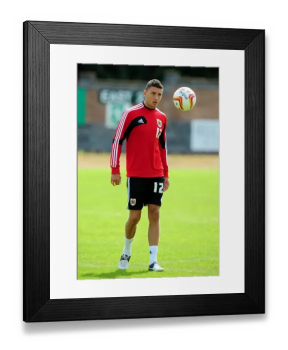 Framed Print : Bristol City FC: James Wilson in Action during Pre-Season Training, July 2012