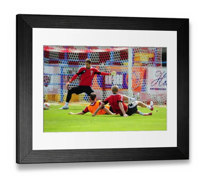 Framed Print : Bristol City Football Club: Intense Training Clash Between Jon Stead and Louis Carey