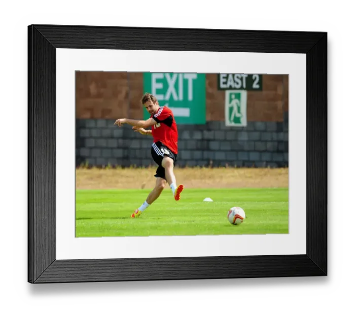 Framed Print : Brett Pitman's Shot at Pre-Season Training, Bristol City FC, 2012 Framed Print : Brett Pitman's Shot at Pre-Season Training, Bristol City FC, 2012