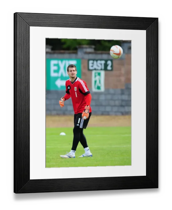 Framed Print : Bristol City FC: Tom Heaton in Intense Focus during Pre-Season Training (July 2012) Framed Print : Bristol City FC: Tom Heaton in Intense Focus during Pre-Season Training (July 2012)