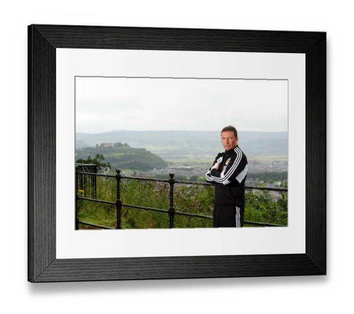 Framed Print : Derek McInnes atop William Wallace Monument: A New Era for Bristol City Football Club