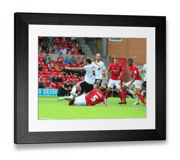 Framed Print : Bristol City's Liam Fontaine Fouls Called Back vs. Nottingham Forest (Nottingham Forest v Bristol City, Championship 2012) Framed Print : Bristol City's Liam Fontaine Fouls Called Back vs. Nottingham Forest (Nottingham Forest v Bristol City, Championship 2012)