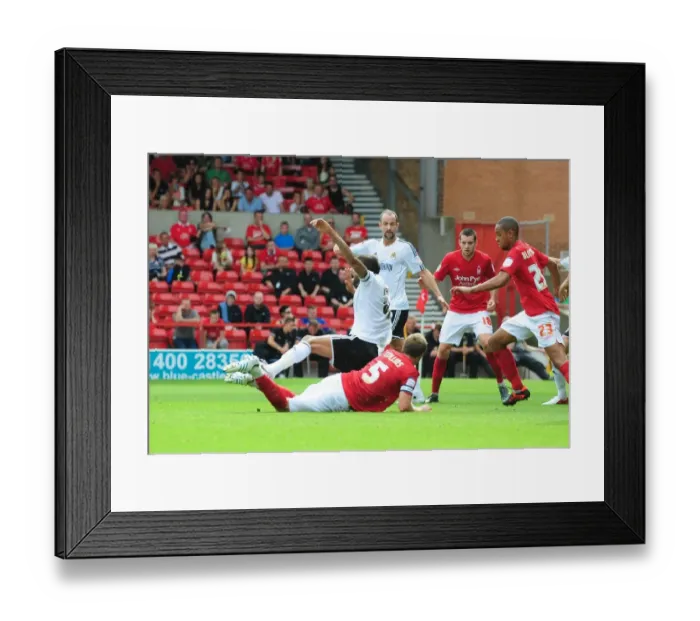 Framed Print : Bristol City's Liam Fontaine Fouls by Nottingham Forest's Danny Collins in Penalty Area - No Penalty Called (Nottingham Forest v Bristol City, Championship 2012) Framed Print : Bristol City's Liam Fontaine Fouls by Nottingham Forest's Danny Collins in Penalty Area - No Penalty Called (Nottingham Forest v Bristol City, Championship 2012)
