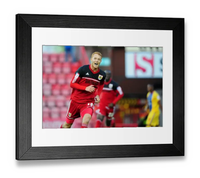Framed Print : Bristol City's Ryan Taylor Celebrates Opening Goal Against Crystal Palace, 2012 Championship Match
