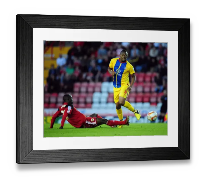 Framed Print : Adomah vs. Dikgacoi: Intense Battle in the Championship Clash between Bristol City and Crystal Palace, 2012