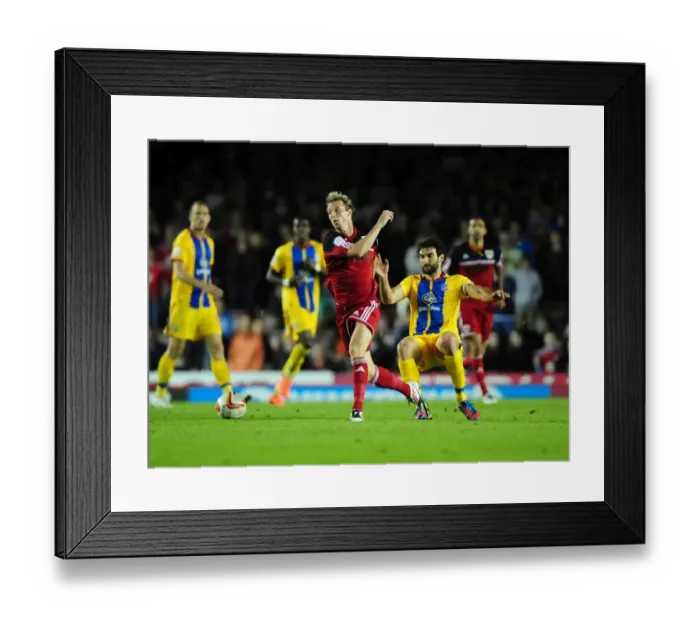 Framed Print : Bristol City's Martyn Woolford Foul by Mile Jedinak during Bristol City vs Crystal Palace Championship Match Framed Print : Bristol City's Martyn Woolford Foul by Mile Jedinak during Bristol City vs Crystal Palace Championship Match