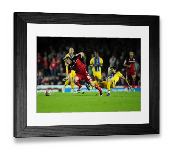 Framed Print : Bristol City vs Crystal Palace: Woolford Fouls by Jedinak Framed Print : Bristol City vs Crystal Palace: Woolford Fouls by Jedinak
