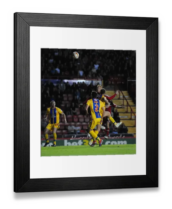 Framed Print : Bristol City's Ryan Taylor Narrowly Misses Header Goal Against Crystal Palace in 2012 Championship Match