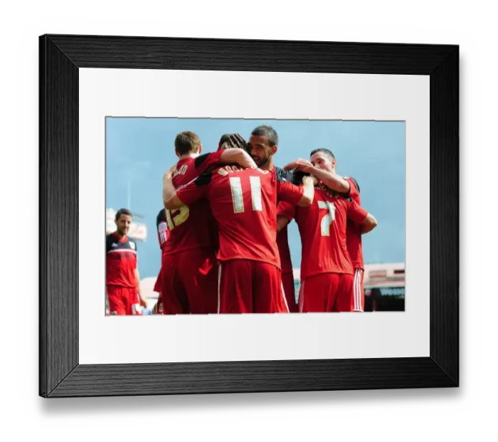 Framed Print : Martyn Woolford's Double Strike: Ecstatic Celebration with Bristol City Team