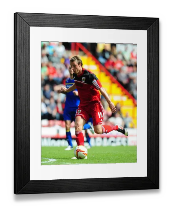 Framed Print : Martyn Woolford Scores His Second: Thrilling Moment from Bristol City vs. Cardiff City Championship Match, August 2012
