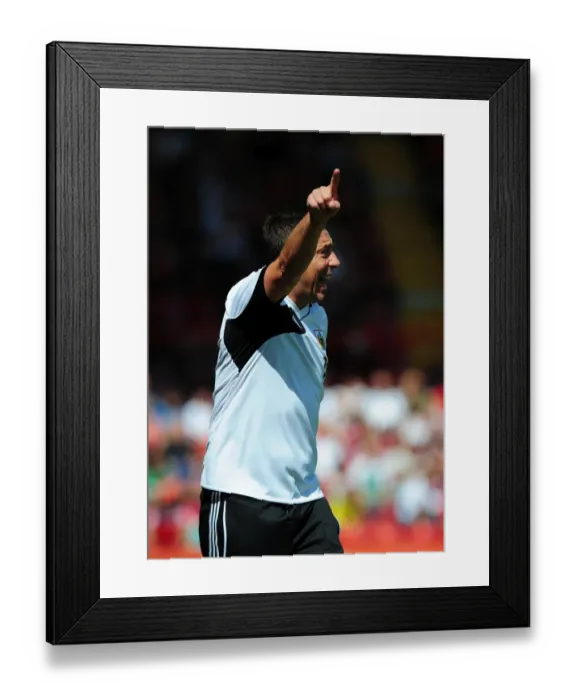 Framed Print : Derek McInnes Leads Bristol City Against Cardiff City in Championship Clash, August 2012
