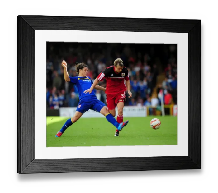 Framed Print : Bristol City vs. Cardiff City: Martyn Woolford Foul by Etien Velikonja Framed Print : Bristol City vs. Cardiff City: Martyn Woolford Foul by Etien Velikonja
