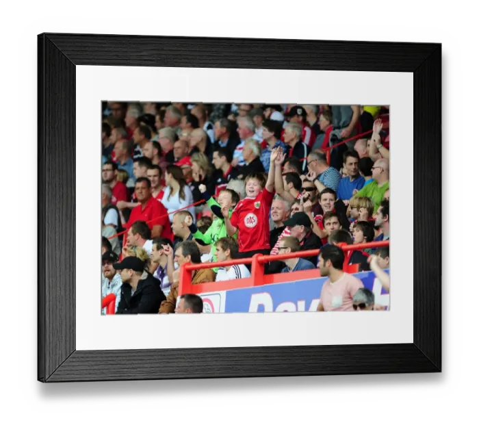 Framed Print : Bristol City vs. Cardiff City: A Sea of Passionate Fans at Ashton Gate Stadium, Championship Match, 2012