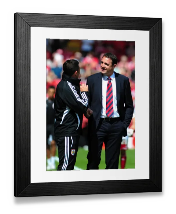 Framed Print : Derek McInnes and Malky Mackay Face Off: Championship Clash Between Bristol City and Cardiff City, August 2012