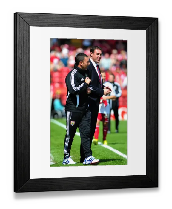 Framed Print : Championship Showdown: McInnes vs. Mackay - Derek and Malky Face Off at Ashton Gate, August 2012 Framed Print : Championship Showdown: McInnes vs. Mackay - Derek and Malky Face Off at Ashton Gate, August 2012