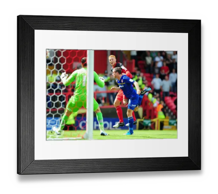 Framed Print : Bristol City's Ryan Taylor Misses Header Against Cardiff City - Championship Football Match, Ashton Gate Stadium (2012) Framed Print : Bristol City's Ryan Taylor Misses Header Against Cardiff City - Championship Football Match, Ashton Gate Stadium (2012)