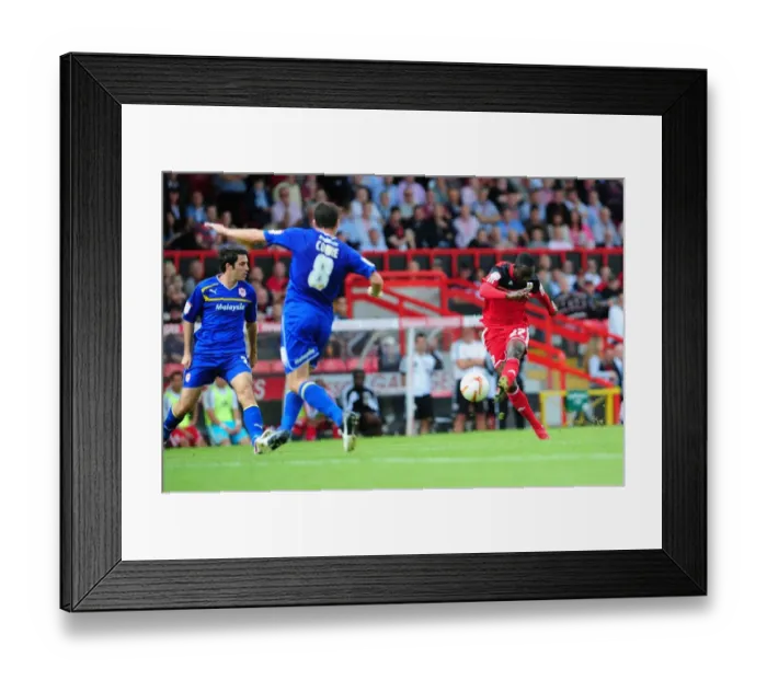 Framed Print : Adomah's Shot: Intense Moment from the Bristol City vs. Cardiff City Championship Clash at Ashton Gate Stadium (August 25, 2012) Framed Print : Adomah's Shot: Intense Moment from the Bristol City vs. Cardiff City Championship Clash at Ashton Gate Stadium (August 25, 2012)