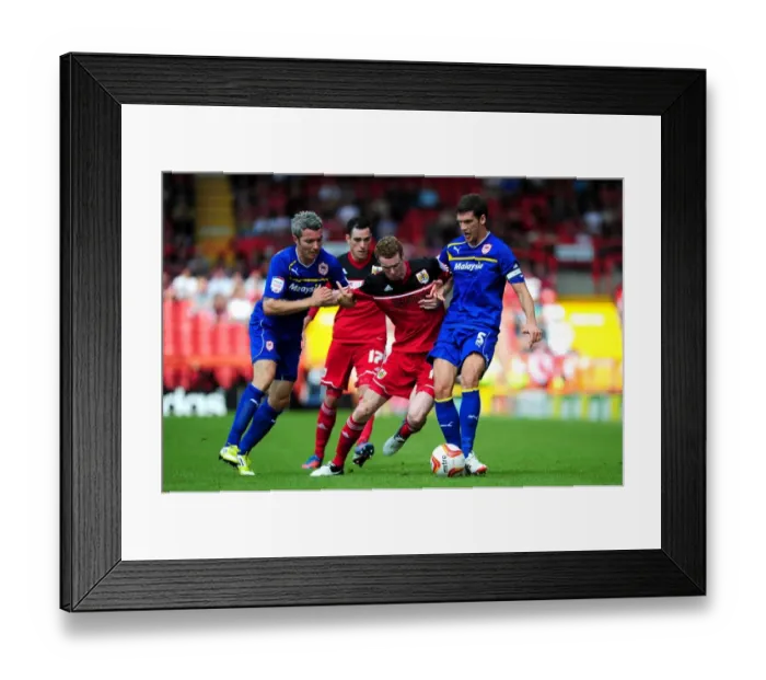 Framed Print : Bristol City vs. Cardiff City: Pearson vs. Hudson and McNaughton in Championship Clash