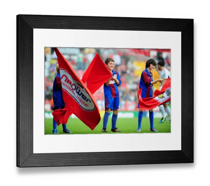 Framed Print : Flag Bearers at Ashton Gate: Bristol City vs. Cardiff City Championship Match, 2012
