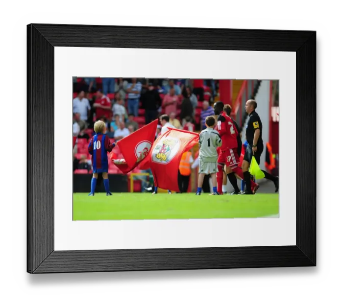Framed Print : Bristol City Flag Bearers at Ashton Gate Stadium during Championship Match Framed Print : Bristol City Flag Bearers at Ashton Gate Stadium during Championship Match