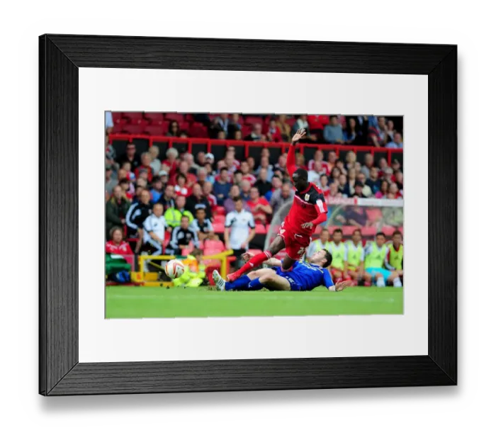 Framed Print : Adomah vs Mutch: Intense Battle at Ashton Gate, Bristol City vs Cardiff City, Championship Football, 2012