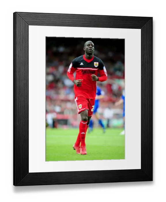 Framed Print : Adomah in Action: Bristol City vs. Cardiff City Championship Clash at Ashton Gate, 2012