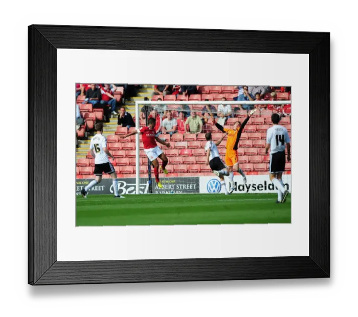 Framed Print : Mellis Scores the Decisive Goal: Barnsley vs. Bristol City, Championship 2012