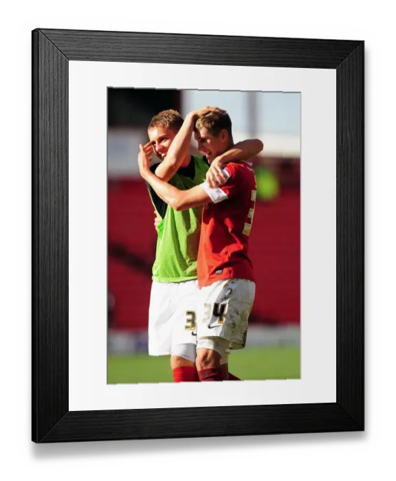 Framed Print : John Stones and Danny Rose Celebrate Barnsley's 1-0 Victory Over Bristol City Framed Print : John Stones and Danny Rose Celebrate Barnsley's 1-0 Victory Over Bristol City