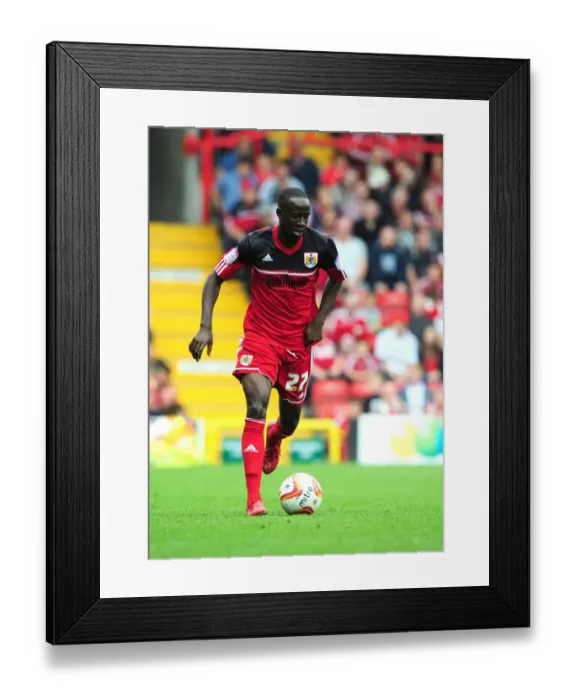 Framed Print : Adomah in Action: Bristol City vs. Blackburn Rovers, Championship Football Match at Ashton Gate Stadium (September 15, 2012)