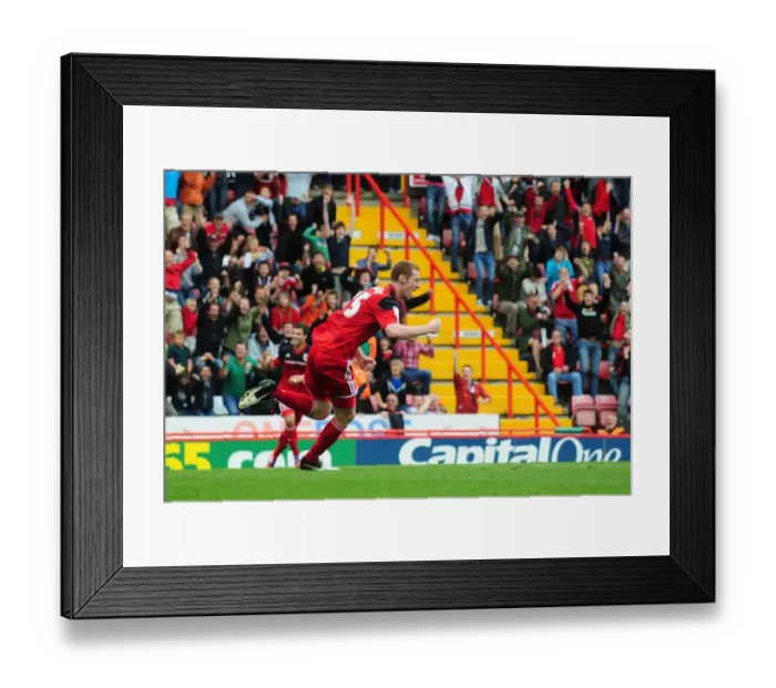 Framed Print : Bristol City's Stephen Pearson Celebrates Goal Against Blackburn Rovers in Championship Match, September 2012