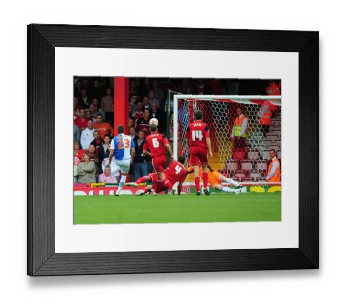 Framed Print : Late Drama: Ruben Rochina Scores for Blackburn Rovers Against Bristol City in Championship Match