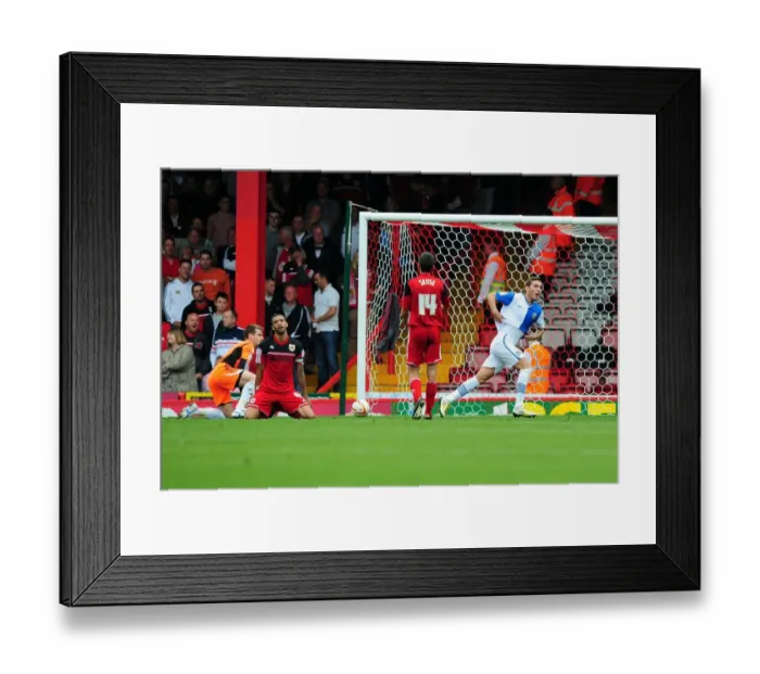 Framed Print : Ruben Rochina's Late Strike: Devastating Blackburn Rovers Win Over Bristol City Framed Print : Ruben Rochina's Late Strike: Devastating Blackburn Rovers Win Over Bristol City