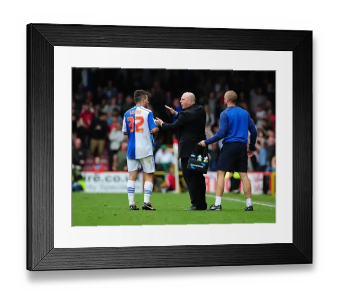 Framed Print : Steve Kean Gives Instructions during Bristol City vs. Blackburn Rovers Championship Match, September 2012