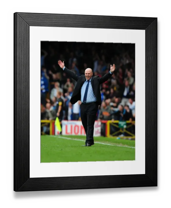 Framed Print : Steve Kean's Solo Celebration: Jordan Rhodes Scores the Winning Goal for Blackburn Rovers over Bristol City Framed Print : Steve Kean's Solo Celebration: Jordan Rhodes Scores the Winning Goal for Blackburn Rovers over Bristol City