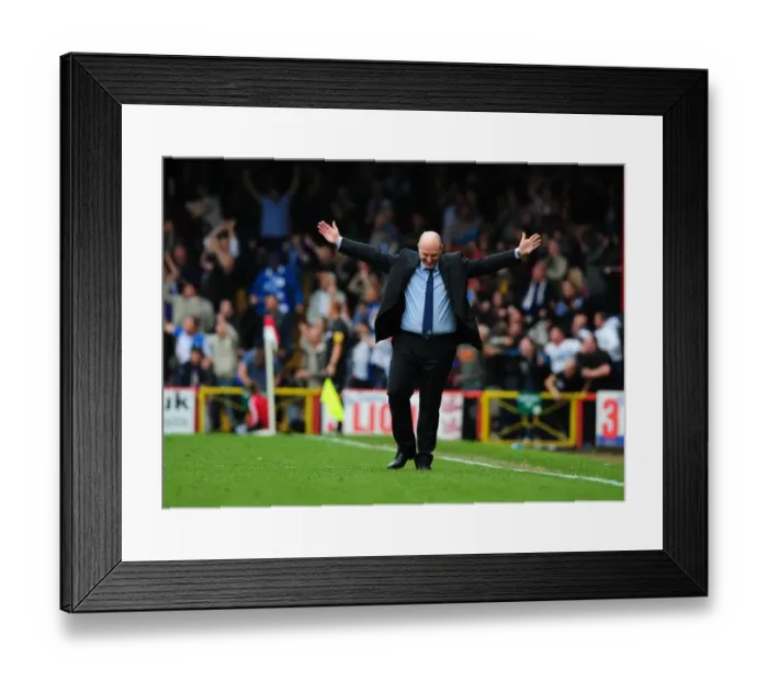 Framed Print : Steve Kean's Euphoric Solo Celebration: Jordan Rhodes Scores the Championship-Winning Goal for Blackburn Rovers against Bristol City Framed Print : Steve Kean's Euphoric Solo Celebration: Jordan Rhodes Scores the Championship-Winning Goal for Blackburn Rovers against Bristol City