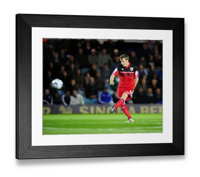 Framed Print : Bristol City's Martyn Woolford Narrowly Misses Free Kick Goal vs. Peterborough United (18-09-2012)
