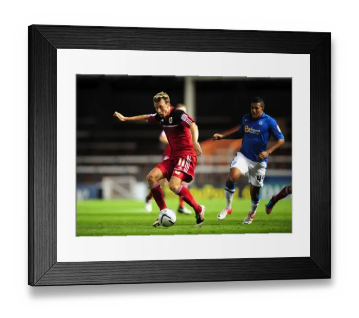 Framed Print : Martyn Woolford of Bristol City in Action against Peterborough United, Championship Football Match, 2012