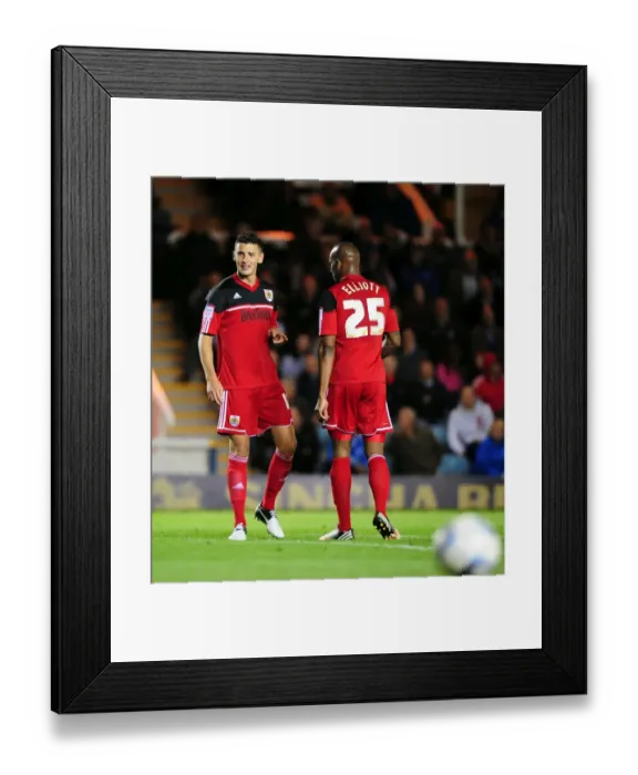 Framed Print : Bristol City FC: James Wilson and Marvin Elliott Clash in Championship Match against Peterborough United Framed Print : Bristol City FC: James Wilson and Marvin Elliott Clash in Championship Match against Peterborough United